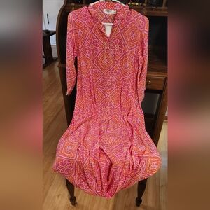 Pink Patterned Dress Weird Front